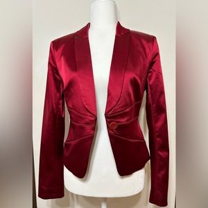 BEBE Blazer. Wine Red Color. Fitted. Sz 4. Feels like Satin.